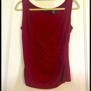 New York and Company Red Sleeveless Top in Size Small